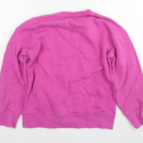 Nike Girls Pink Cotton Pullover Sweatshirt Size 9-10 Years Pullover - Age 9-11 Years
