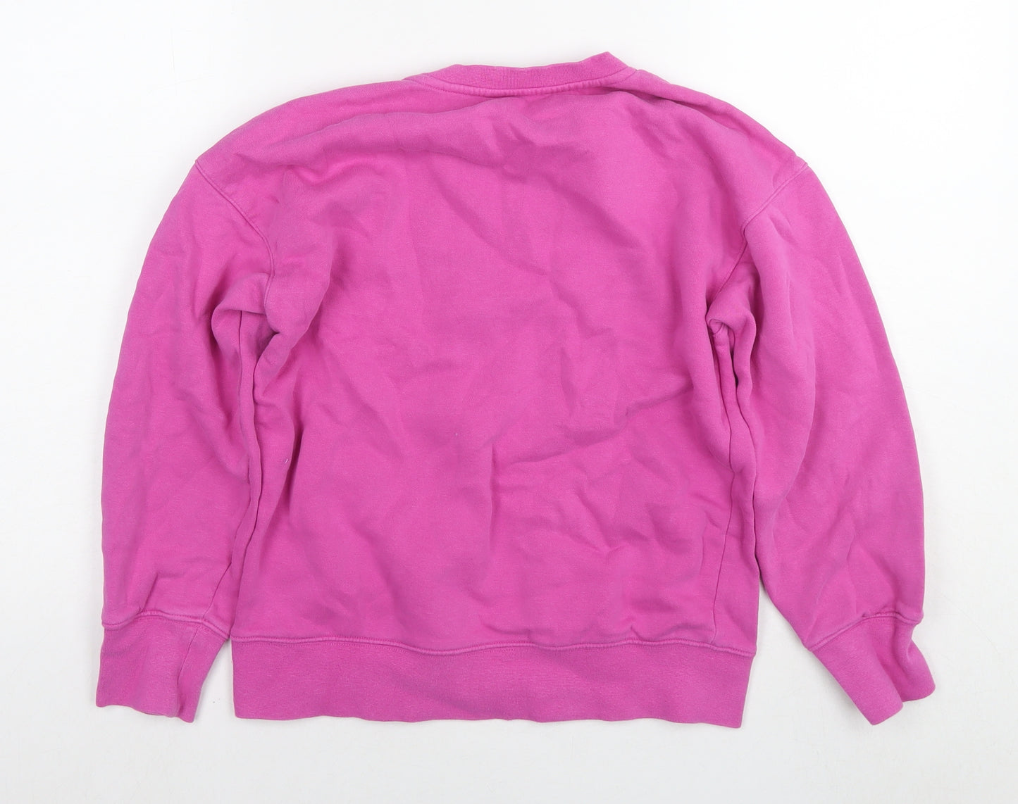 Nike Girls Pink Cotton Pullover Sweatshirt Size 9-10 Years Pullover - Age 9-11 Years