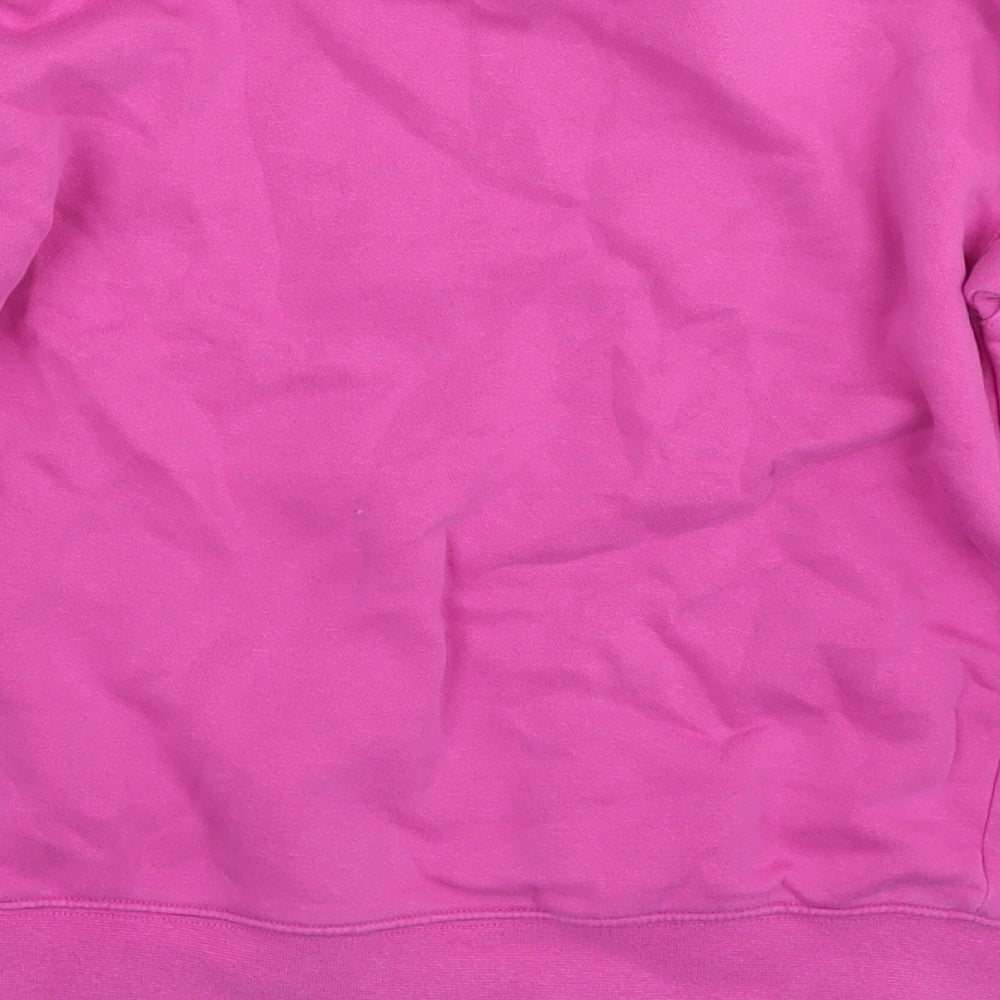 Nike Girls Pink Cotton Pullover Sweatshirt Size 9-10 Years Pullover - Age 9-11 Years