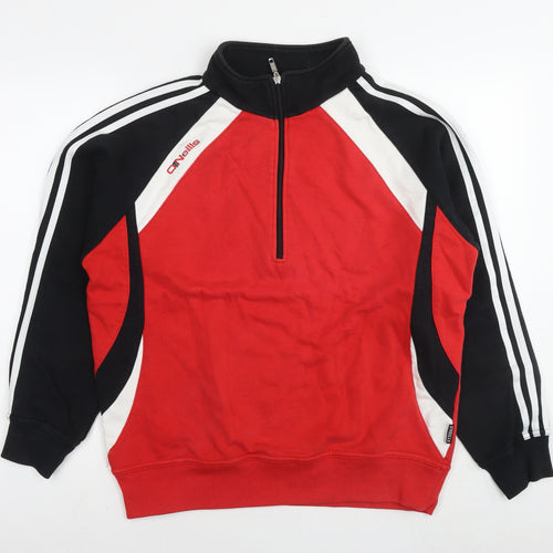 O'Neill Mens Red Cotton Pullover Sweatshirt Size M - Colourblock Pattern