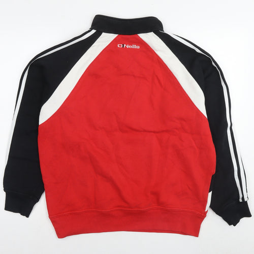 O'Neill Mens Red Cotton Pullover Sweatshirt Size M - Colourblock Pattern
