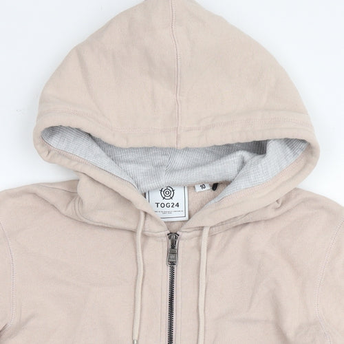 TOG24 Womens Beige Polyester Full Zip Hoodie Size 10 Zip