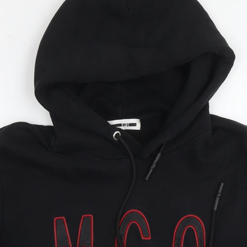 McQ Mens Black Cotton Pullover Hoodie Size M - Logo