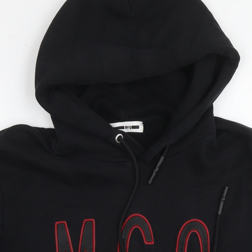 McQ Mens Black Cotton Pullover Hoodie Size M - Logo