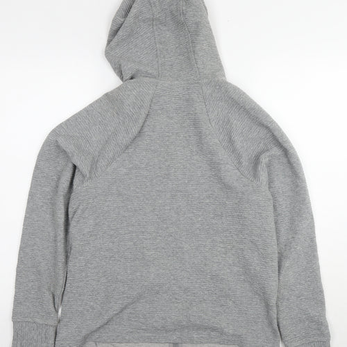 Athletic Womens Grey Cotton Full Zip Hoodie Size 8 Zip - Size 8-10