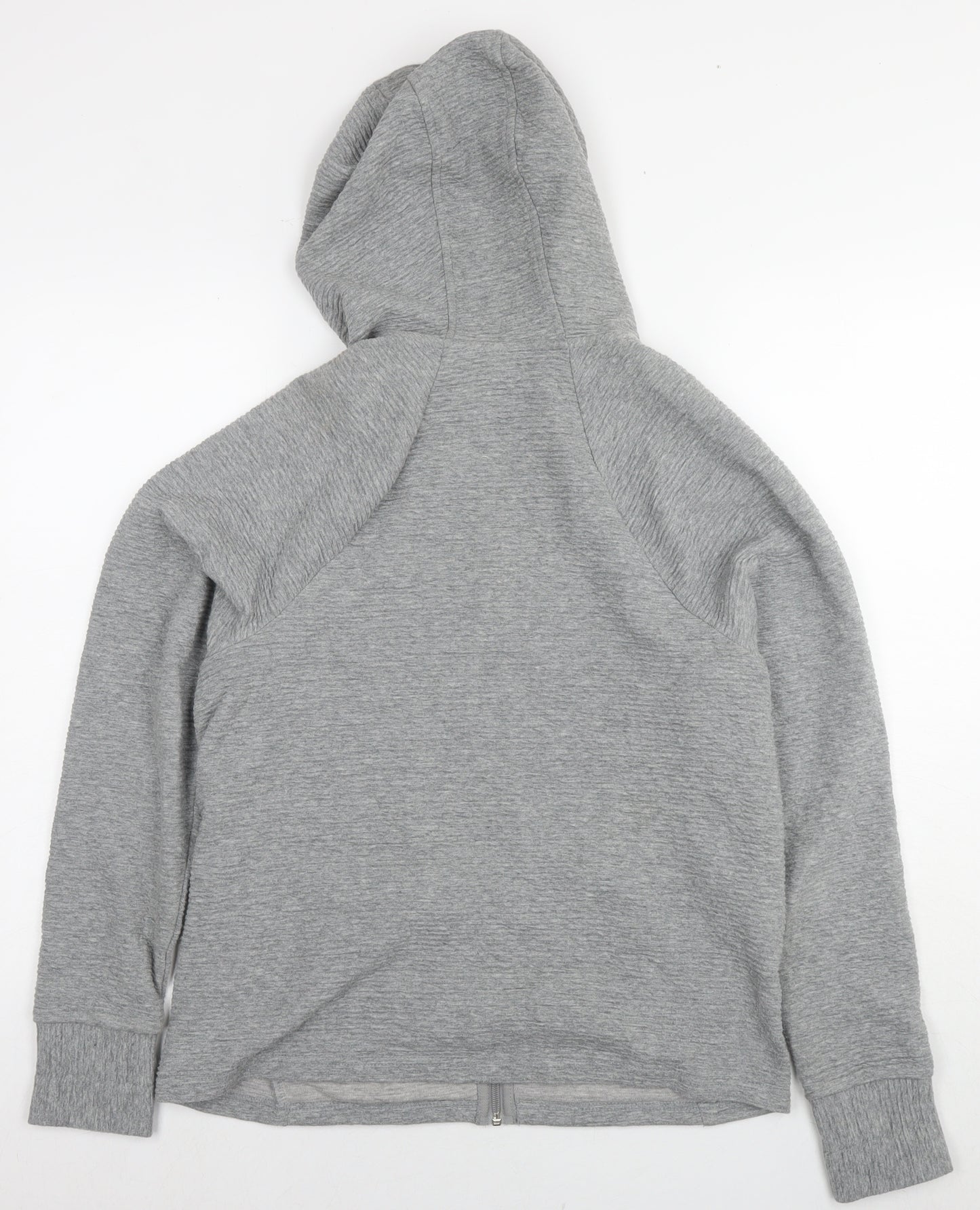 Athletic Womens Grey Cotton Full Zip Hoodie Size 8 Zip - Size 8-10