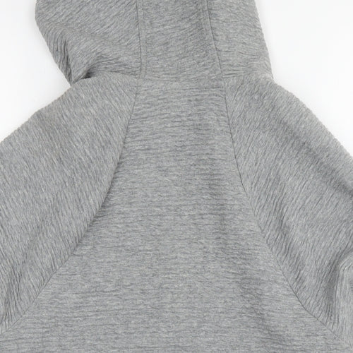Athletic Womens Grey Cotton Full Zip Hoodie Size 8 Zip - Size 8-10