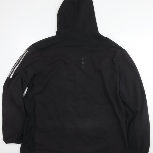 adidas Mens Black Cotton Full Zip Hoodie Size 2XL