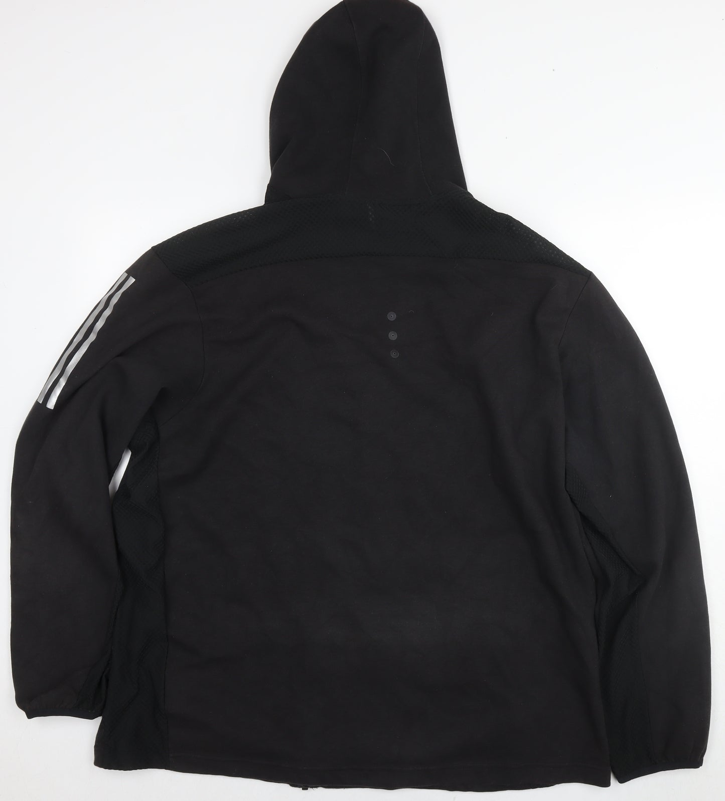 adidas Mens Black Cotton Full Zip Hoodie Size 2XL