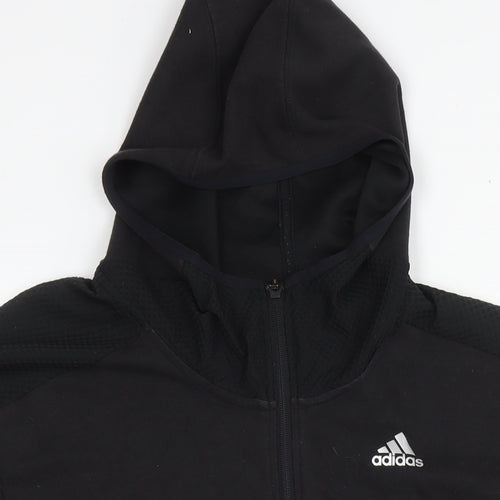 adidas Mens Black Cotton Full Zip Hoodie Size 2XL