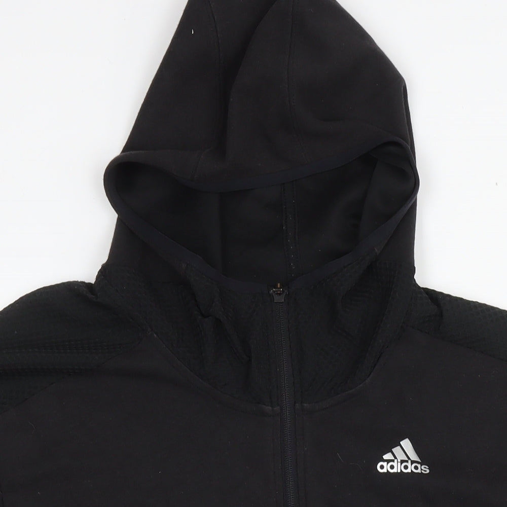 adidas Mens Black Cotton Full Zip Hoodie Size 2XL