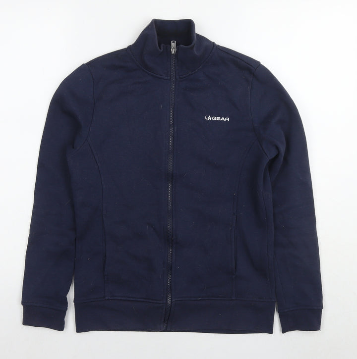 LA Gear Womens Blue Cotton Full Zip Hoodie Size 6 Pullover