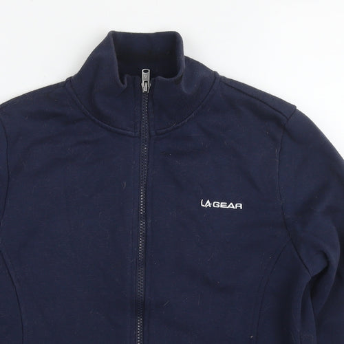 LA Gear Womens Blue Cotton Full Zip Hoodie Size 6 Pullover