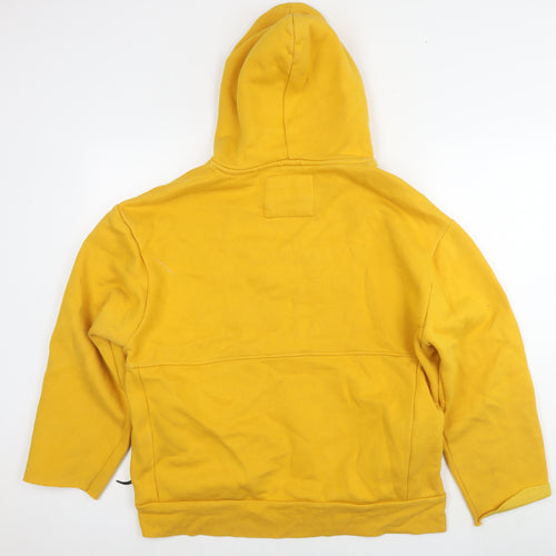 Pull&Bear Womens Yellow Polyester Pullover Hoodie Size L Pullover