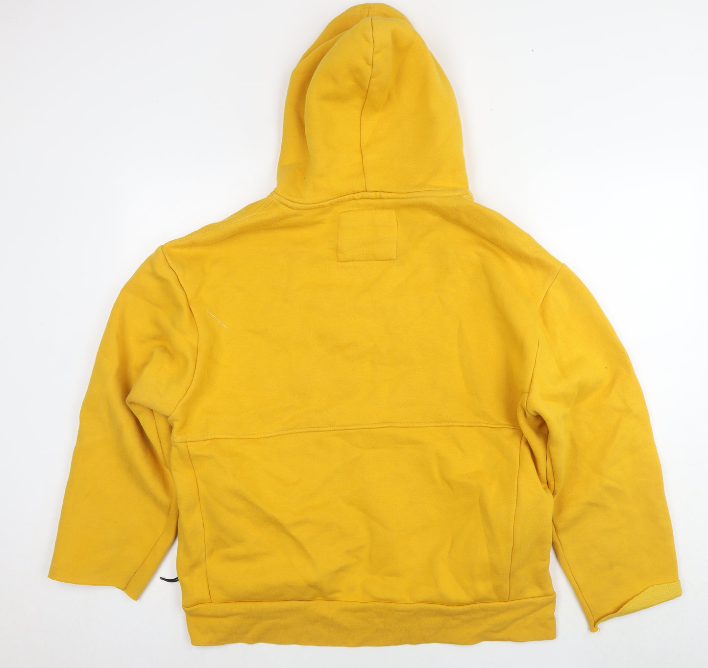 Pull&Bear Womens Yellow Polyester Pullover Hoodie Size L Pullover