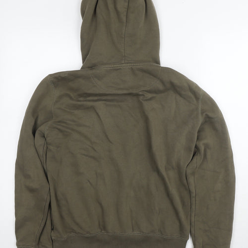 French Connection Mens Green Cotton Pullover Hoodie Size S
