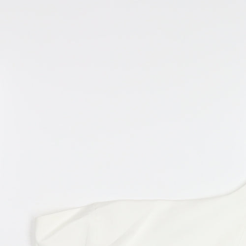 Zara Womens White Polyester Basic T-Shirt Size M One Shoulder