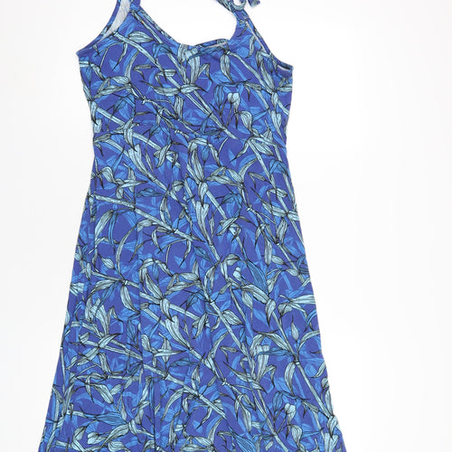 Very Womens Blue Geometric Viscose A-Line Size 16 Scoop Neck Pullover