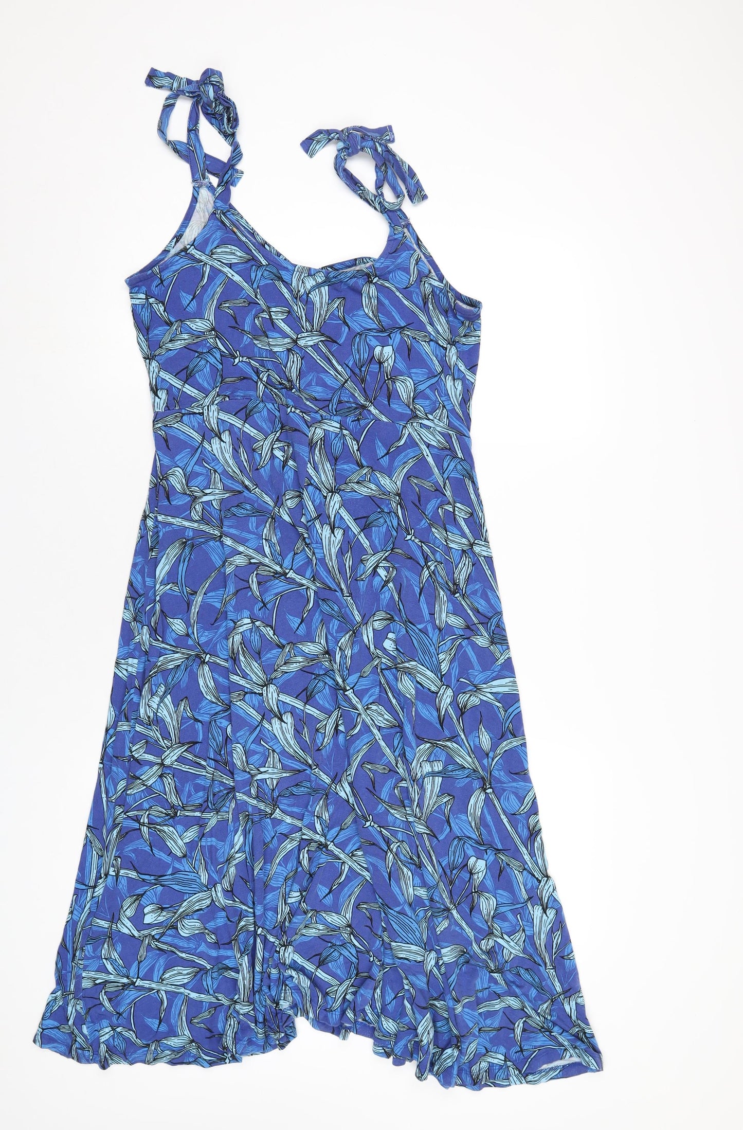 Very Womens Blue Geometric Viscose A-Line Size 16 Scoop Neck Pullover