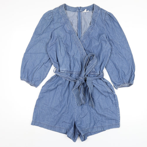 Gap Womens Blue Cotton Playsuit One-Piece Size 6 Zip