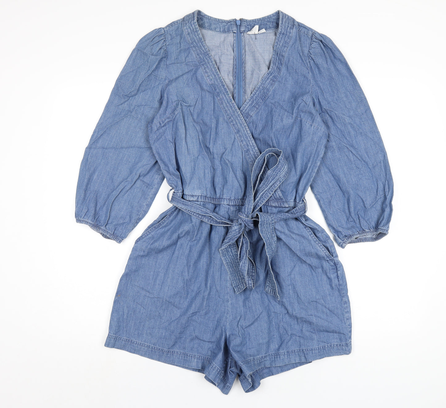 Gap Womens Blue Cotton Playsuit One-Piece Size 6 Zip