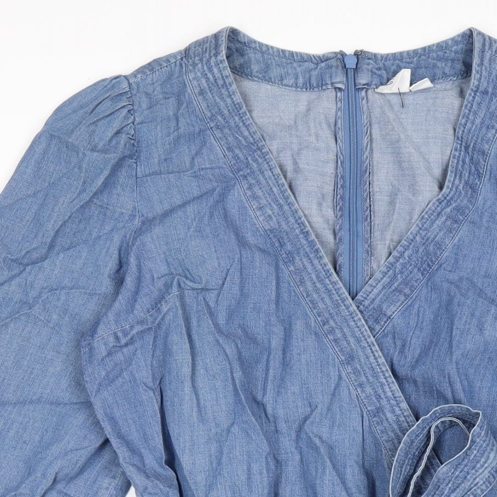 Gap Womens Blue Cotton Playsuit One-Piece Size 6 Zip