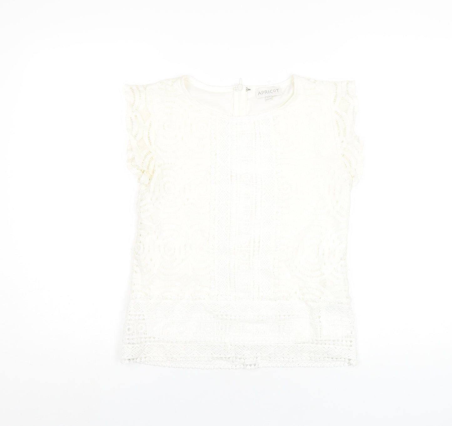 Apricot Womens White Polyamide Basic T-Shirt Size 8 Round Neck