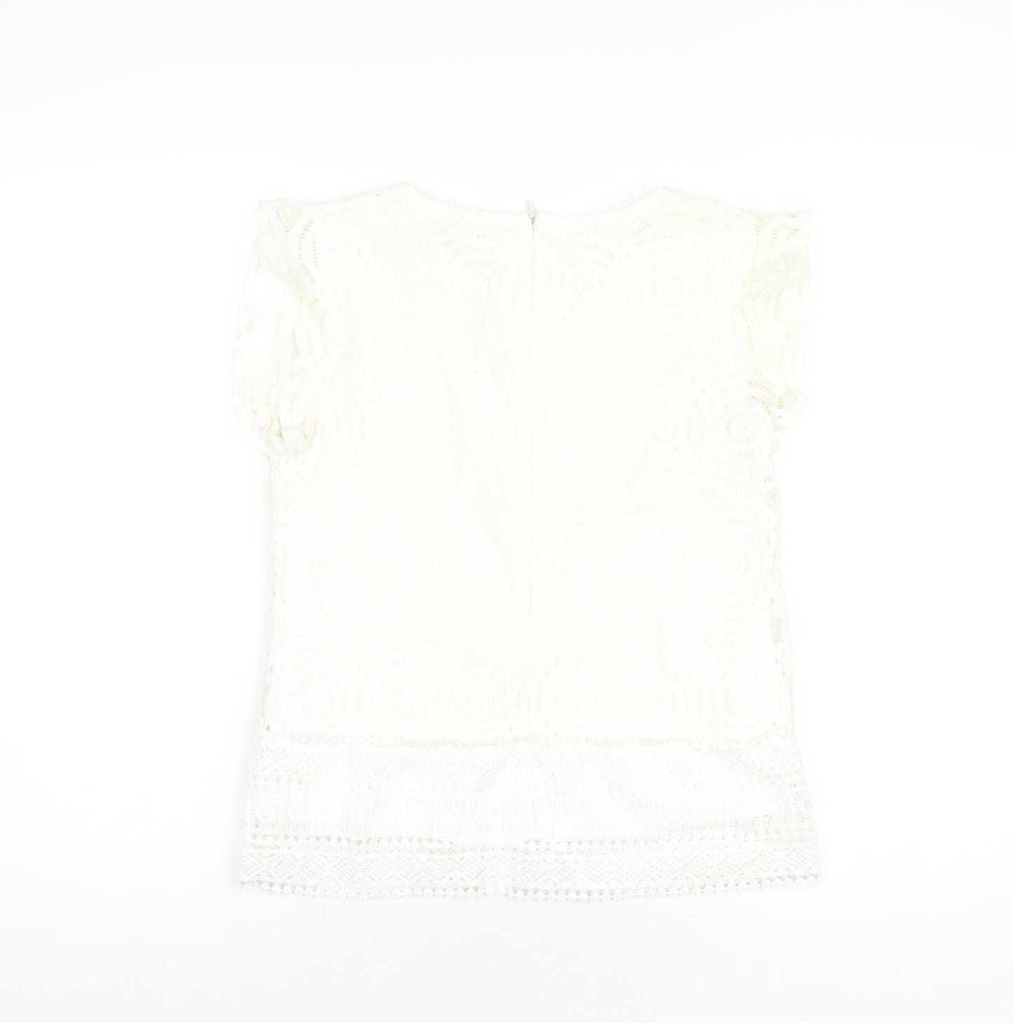 Apricot Womens White Polyamide Basic T-Shirt Size 8 Round Neck