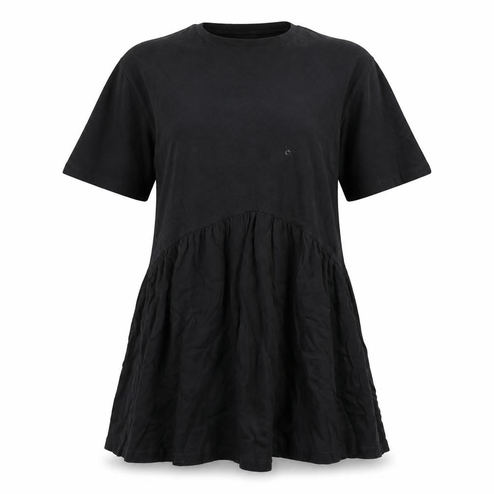 ASOS Womens Black Cotton T-Shirt Dress Size 12 Round Neck Pullover