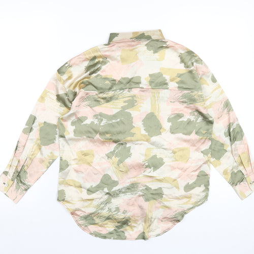 River Island Girls Multicoloured Geometric Polyester Basic Button-Up Size 9-10 Years Collared Button