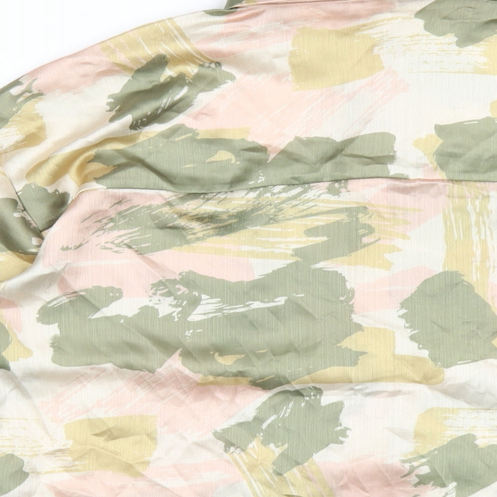 River Island Girls Multicoloured Geometric Polyester Basic Button-Up Size 9-10 Years Collared Button