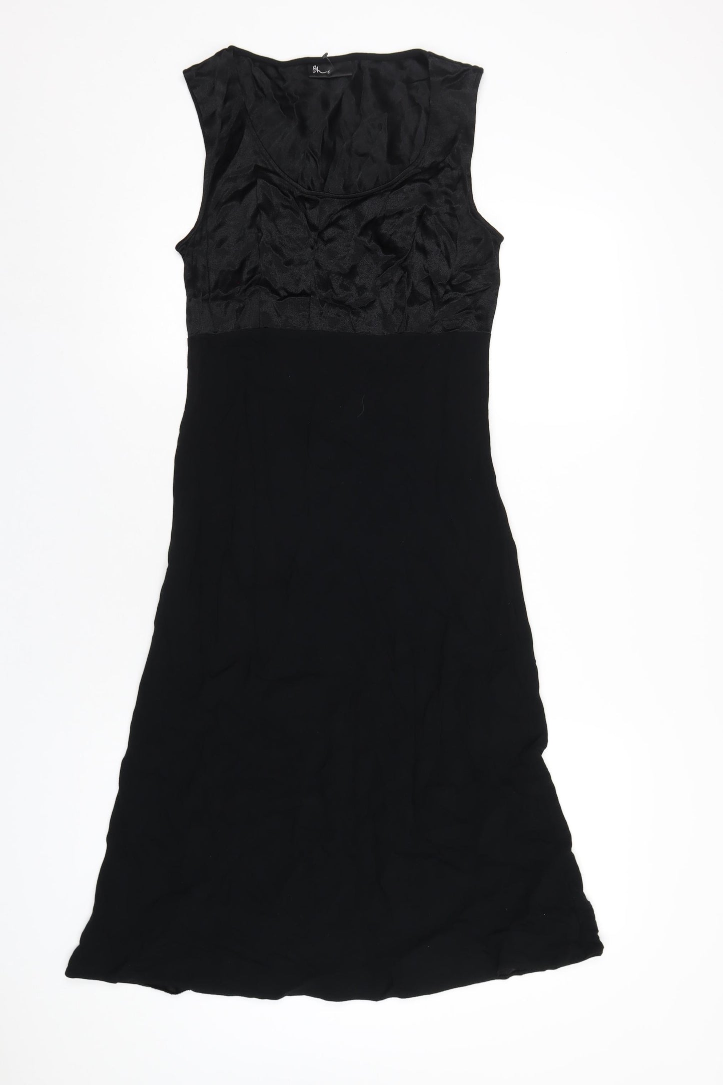 BHS Womens Black Viscose A-Line Size 14 Round Neck Pullover