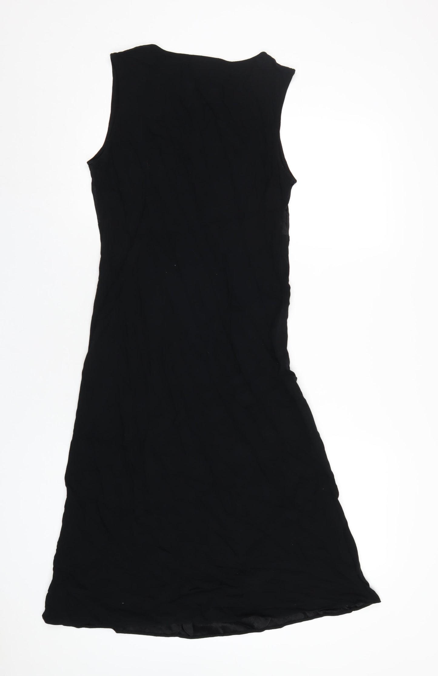 BHS Womens Black Viscose A-Line Size 14 Round Neck Pullover