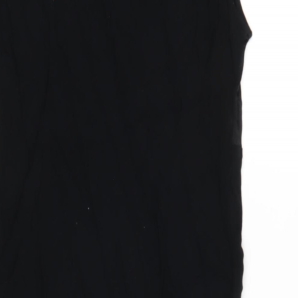 BHS Womens Black Viscose A-Line Size 14 Round Neck Pullover