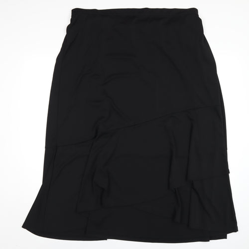 Anna Scholz Womens Black Polyester A-Line Skirt Size 28