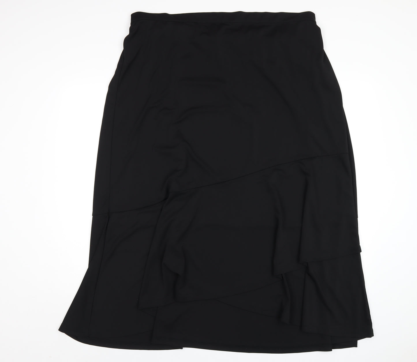 Anna Scholz Womens Black Polyester A-Line Skirt Size 28