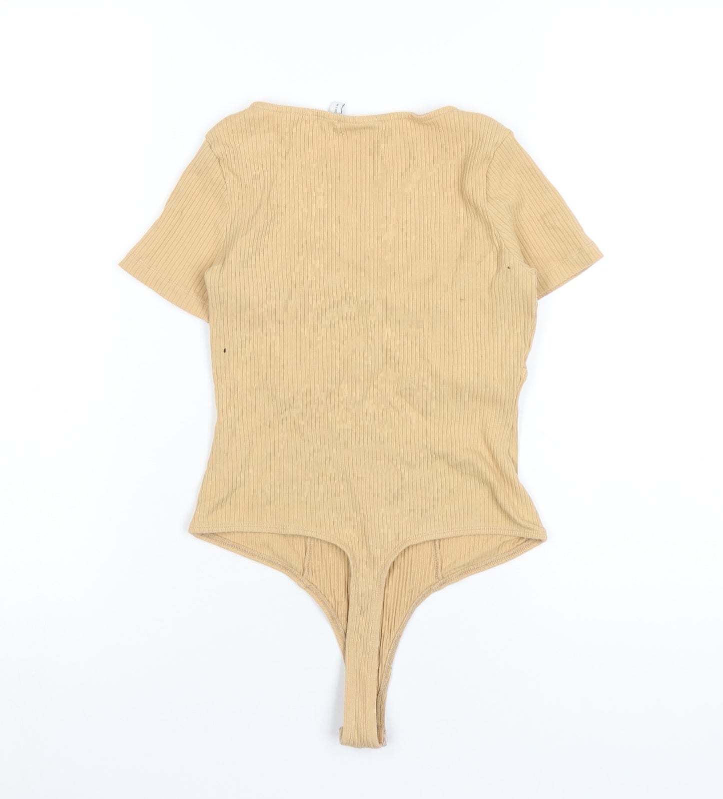 ASOS Womens Beige Cotton Bodysuit One-Piece Size 8 Snap