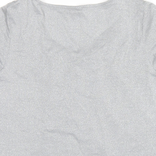 Per Una Womens Grey Viscose Basic T-Shirt Size 14 Round Neck