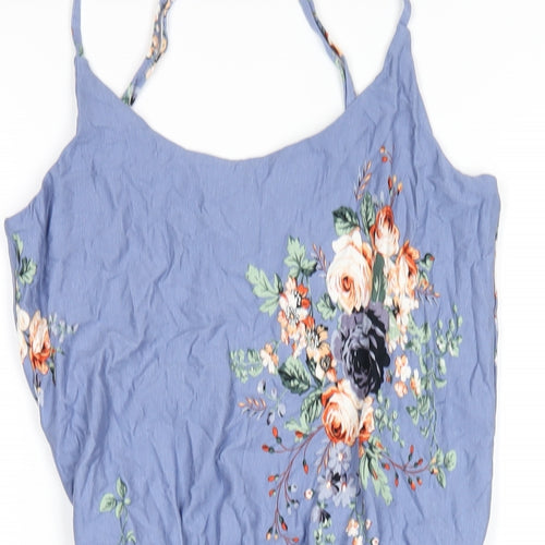 Oasis Womens Multicoloured Floral Viscose A-Line Size S Scoop Neck Pullover