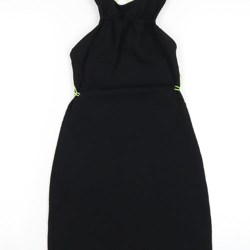 Skinny Dip Womens Black Polyester Bodycon Size 8 Round Neck Pullover