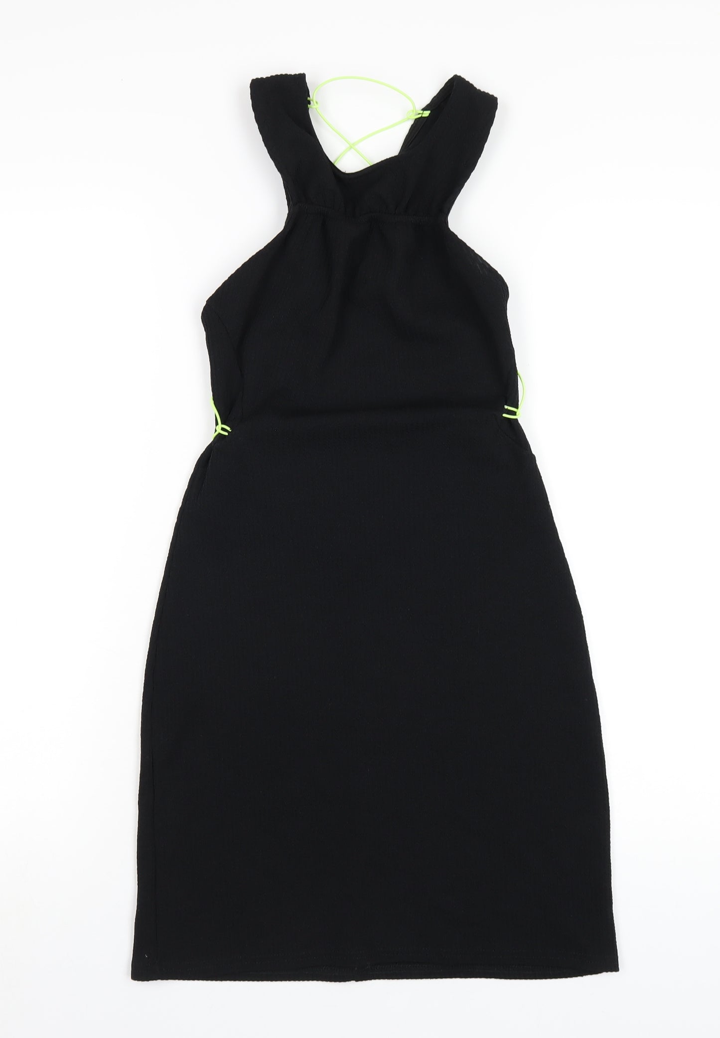 Skinny Dip Womens Black Polyester Bodycon Size 8 Round Neck Pullover