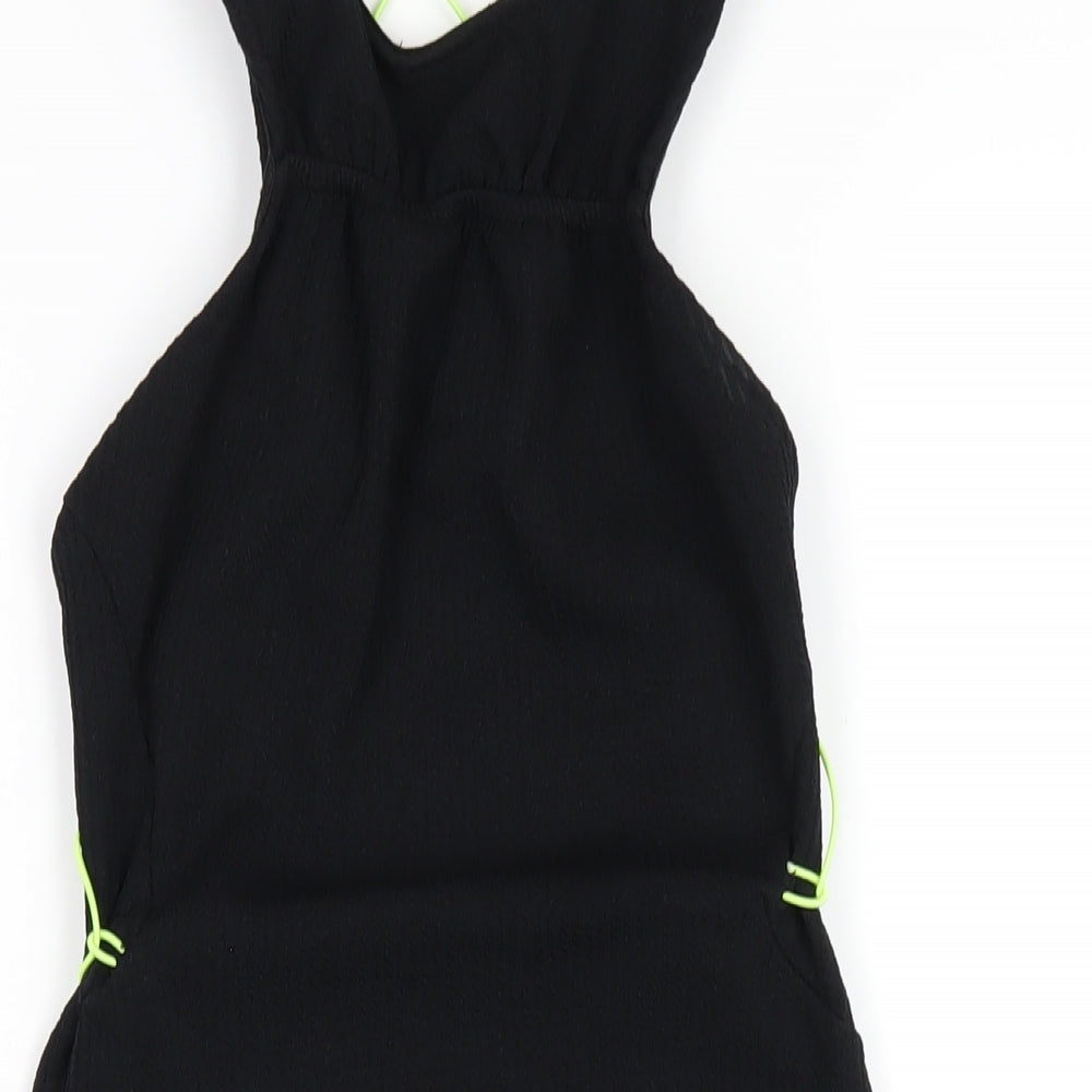 Skinny Dip Womens Black Polyester Bodycon Size 8 Round Neck Pullover