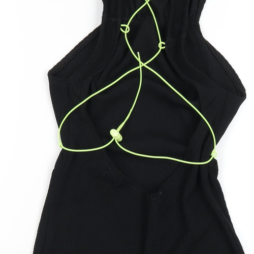 Skinny Dip Womens Black Polyester Bodycon Size 8 Round Neck Pullover