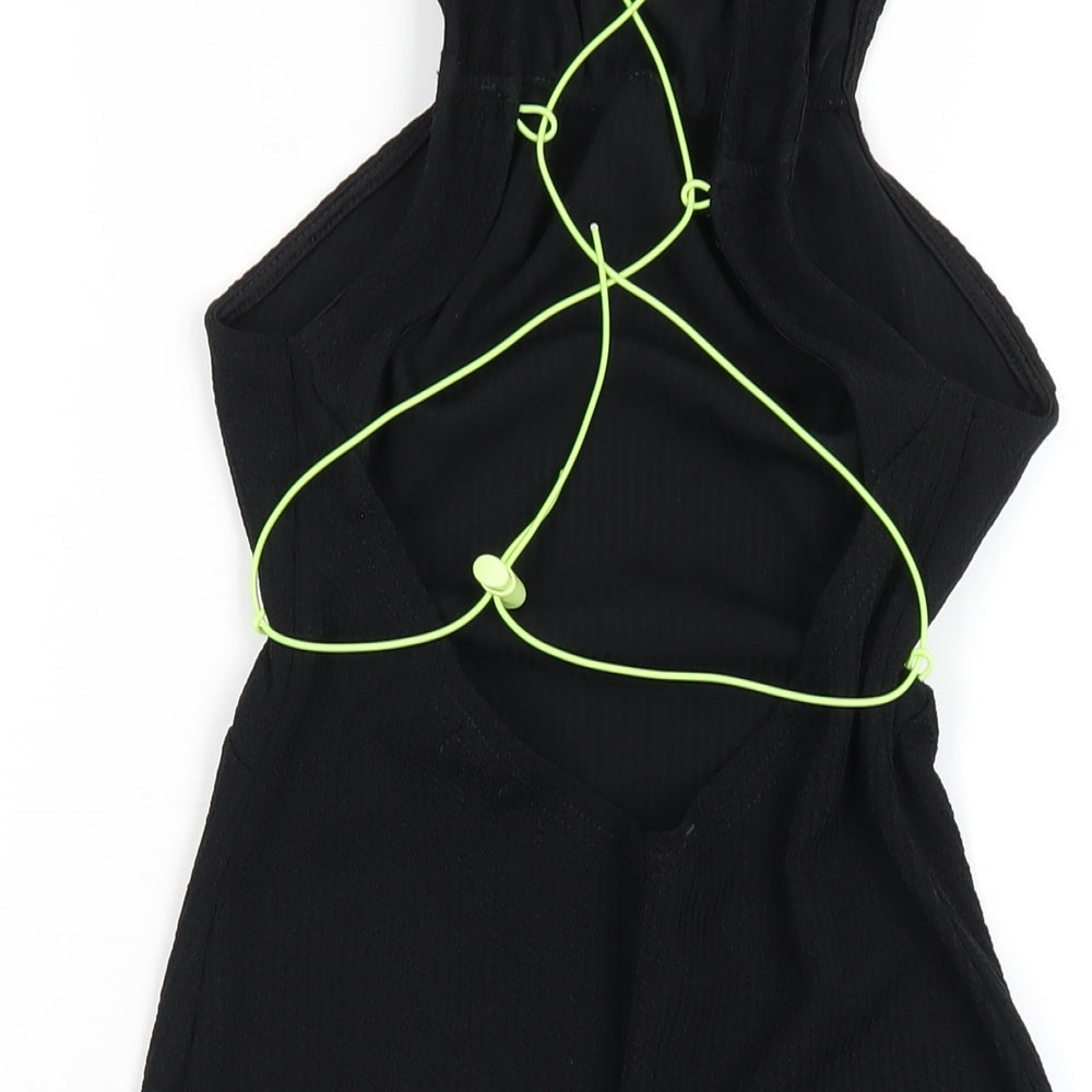 Skinny Dip Womens Black Polyester Bodycon Size 8 Round Neck Pullover