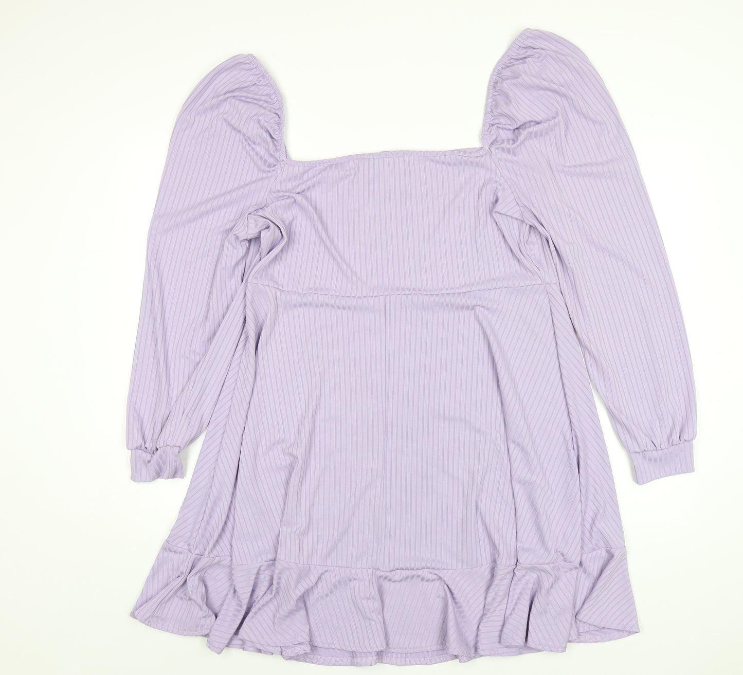 Boohoo Womens Purple Polyester A-Line Size 20 Square Neck Pullover