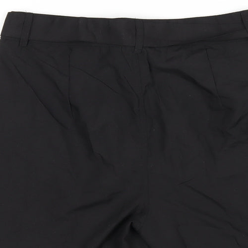 Threadbare Womens Black Polyester Basic Shorts Size 10 Regular Zip