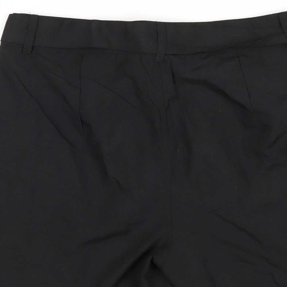 Threadbare Womens Black Polyester Basic Shorts Size 10 Regular Zip