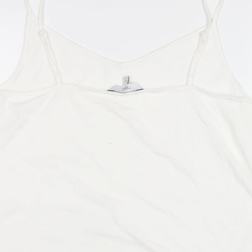 NEXT Womens White Polyester Camisole T-Shirt Size 16 V-Neck - Lace Trim