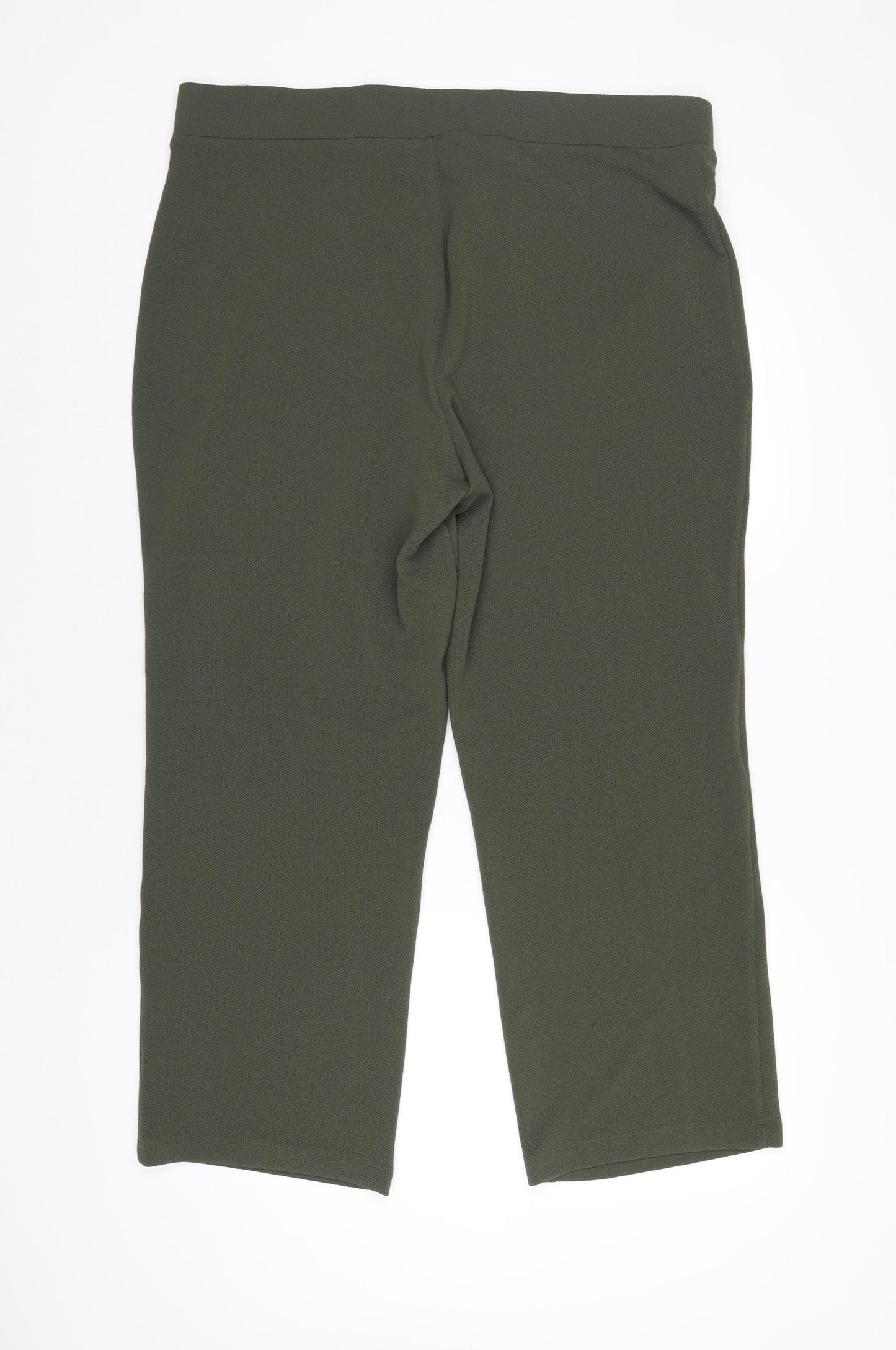 Bonmarché Womens Green Polyester Trousers Size 22 L29 in Regular