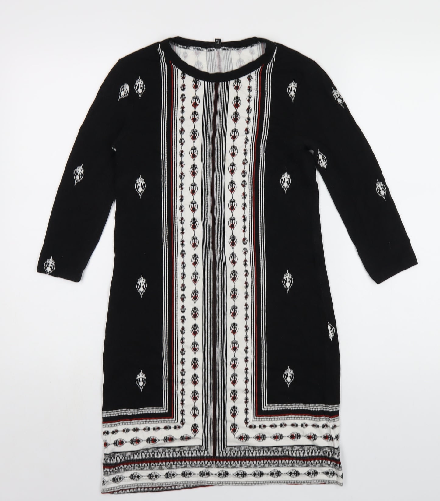 River Island Womens Multicoloured Geometric Viscose Bodycon Size 8 Round Neck Pullover